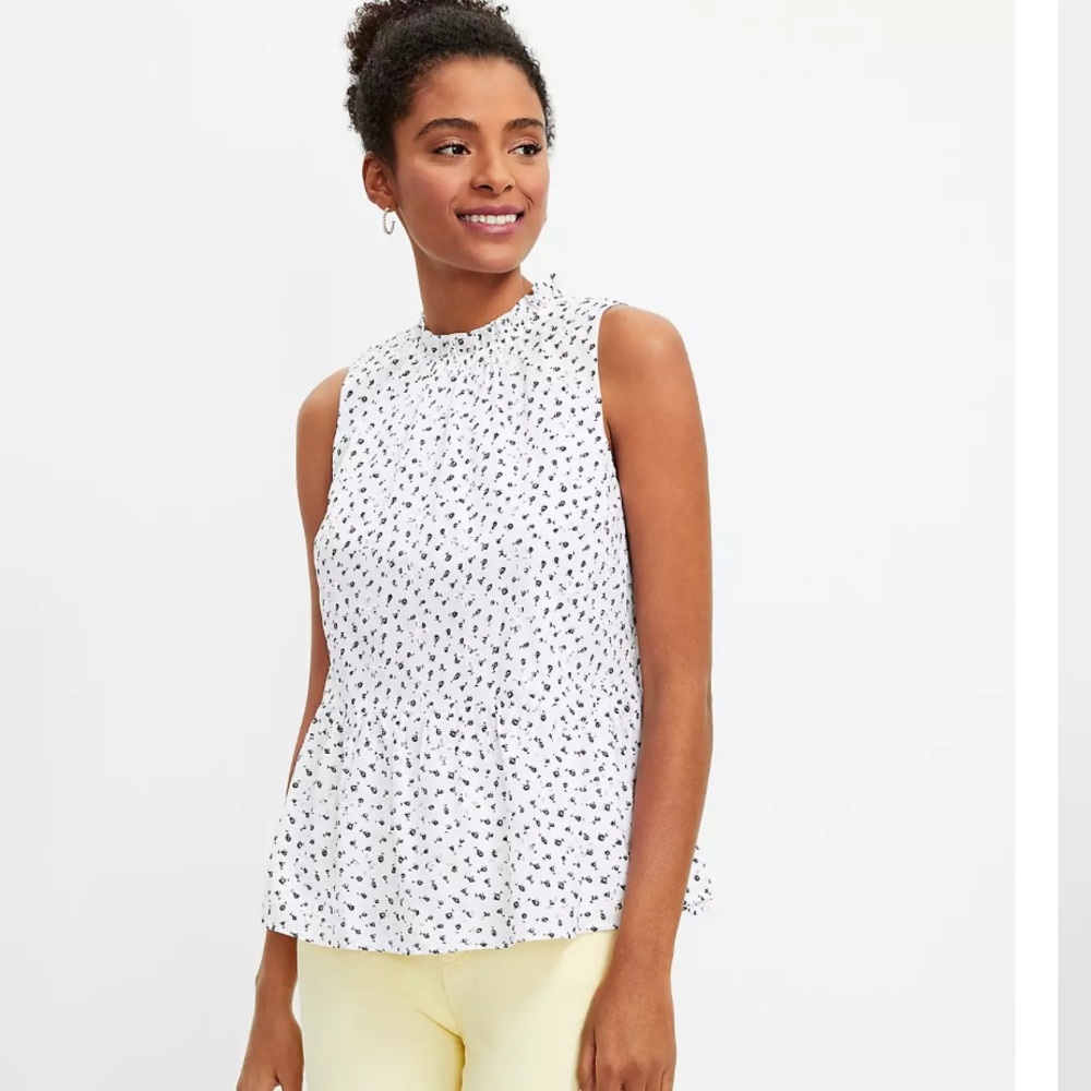 Loft Eyelet Peplum Halter Shell - Petite Small NWT